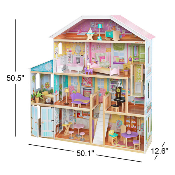 KidKraft Grand View Mansion Wooden Dollhouse with Elevator